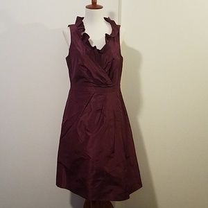 EUC Jcrew wine/burgandy silk taffeta dress